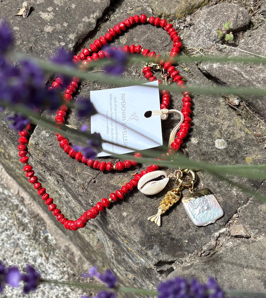 Paperchain Lydia Necklace, Red