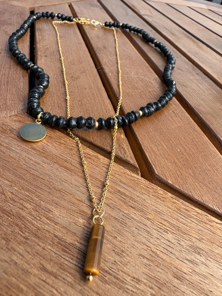 Paperchain Luna Necklace, Black