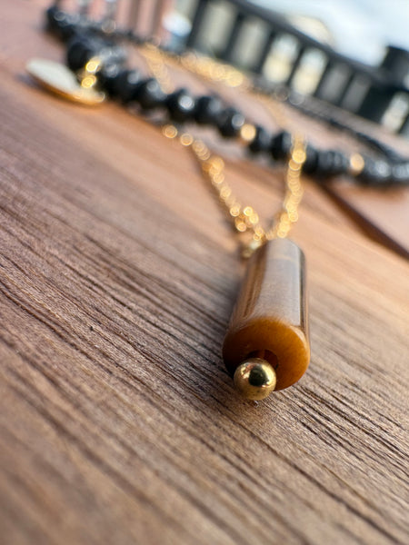 Paperchain Luna Necklace, Black