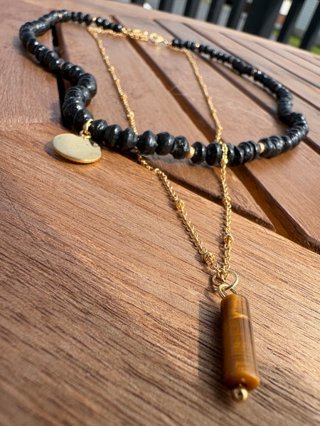 Paperchain Luna Necklace, Black