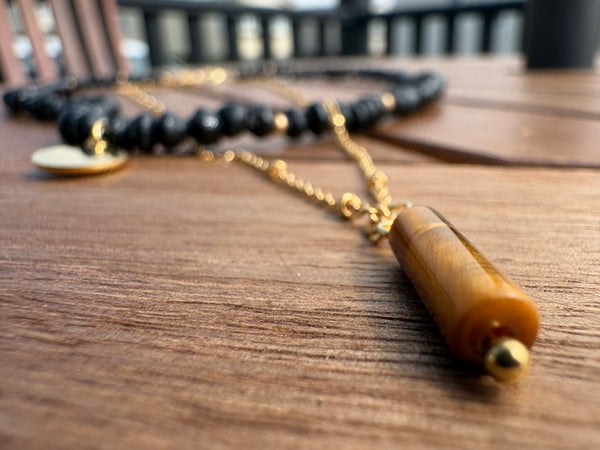 Paperchain Luna Necklace, Black