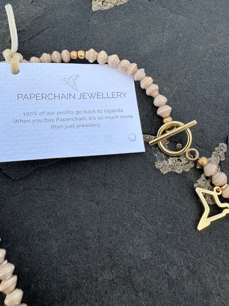 Paperchain Pearl Nugget Necklace, Cement