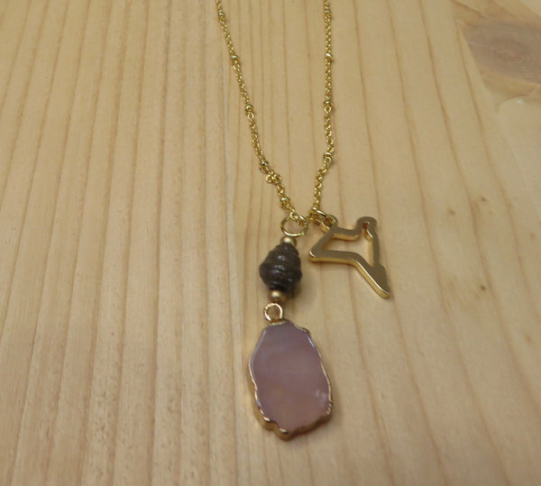 Paperchain Waswa Necklace, Pink