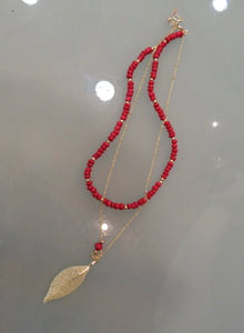 Paperchain Elaine Layer Necklace, Red