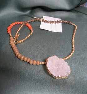 Paperchain Val Necklace, Orange & Latte