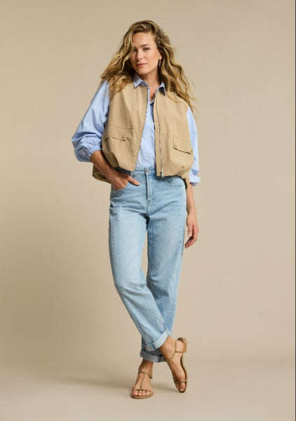 Red Button Ivy Sleeveless Jacket, Pearl