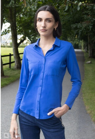 NO2MORO Izzy Cotton Shirt, Electric Blue