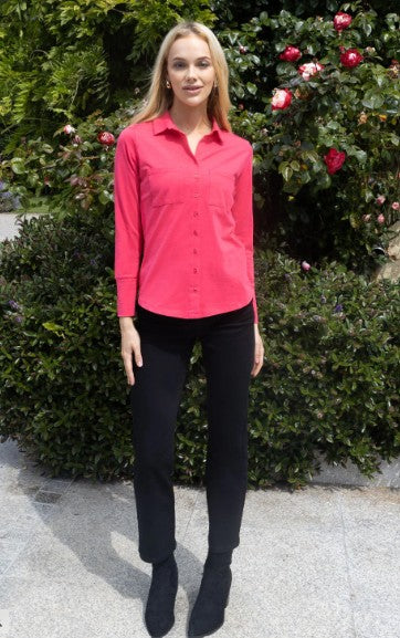 NO2MORO Izzy Cotton Shirt, Hot Pink
