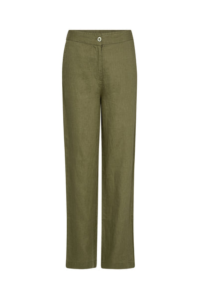 Pieszak Lina Linen Trousers, Faded Green