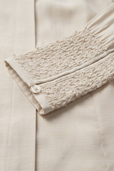 Pieszak Viola Beaded Shirt, Oyster White