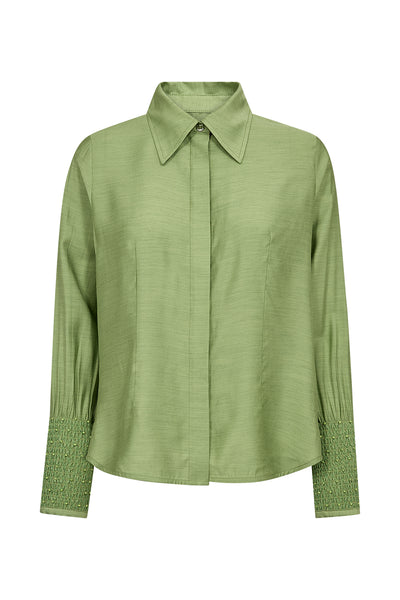 Pieszak Viola Beaded Shirt, Stunning Green