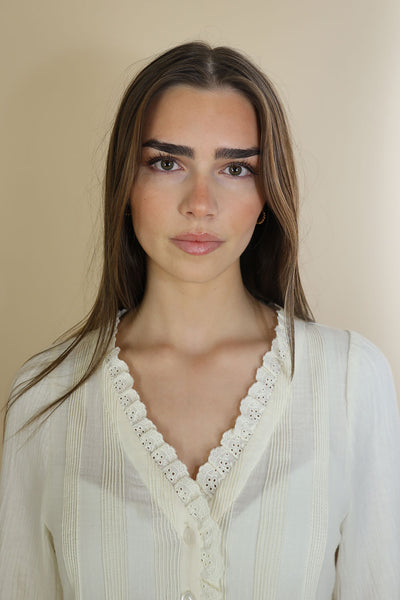 NO2MORO Jonie Blouse, Ecru - Flax In Bloom