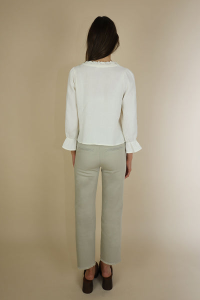 NO2MORO Jonie Blouse, Ecru - Flax In Bloom
