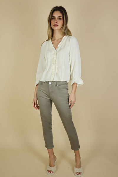 NO2MORO Jonie Blouse, Ecru - Flax In Bloom