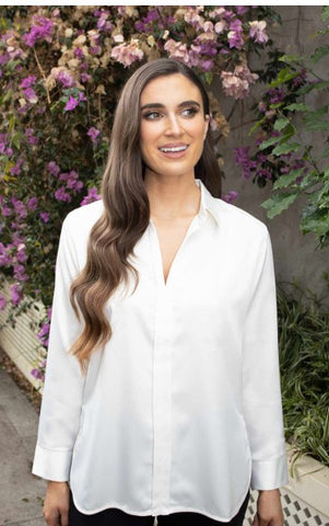 NO2MORO Joy Silk Look Shirt, Ivory