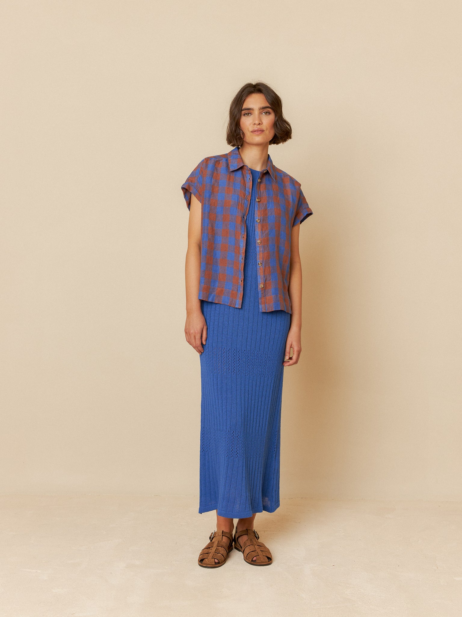 INDI AND COLD Short Sleeved Shirt, Azul