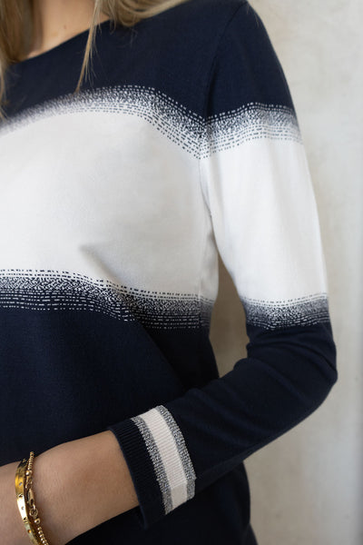 NO2MORO APRILE, Knitwear, Navy & White Band