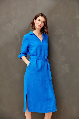 Kyra Lian Long Linen Dress, Blue Galaxy