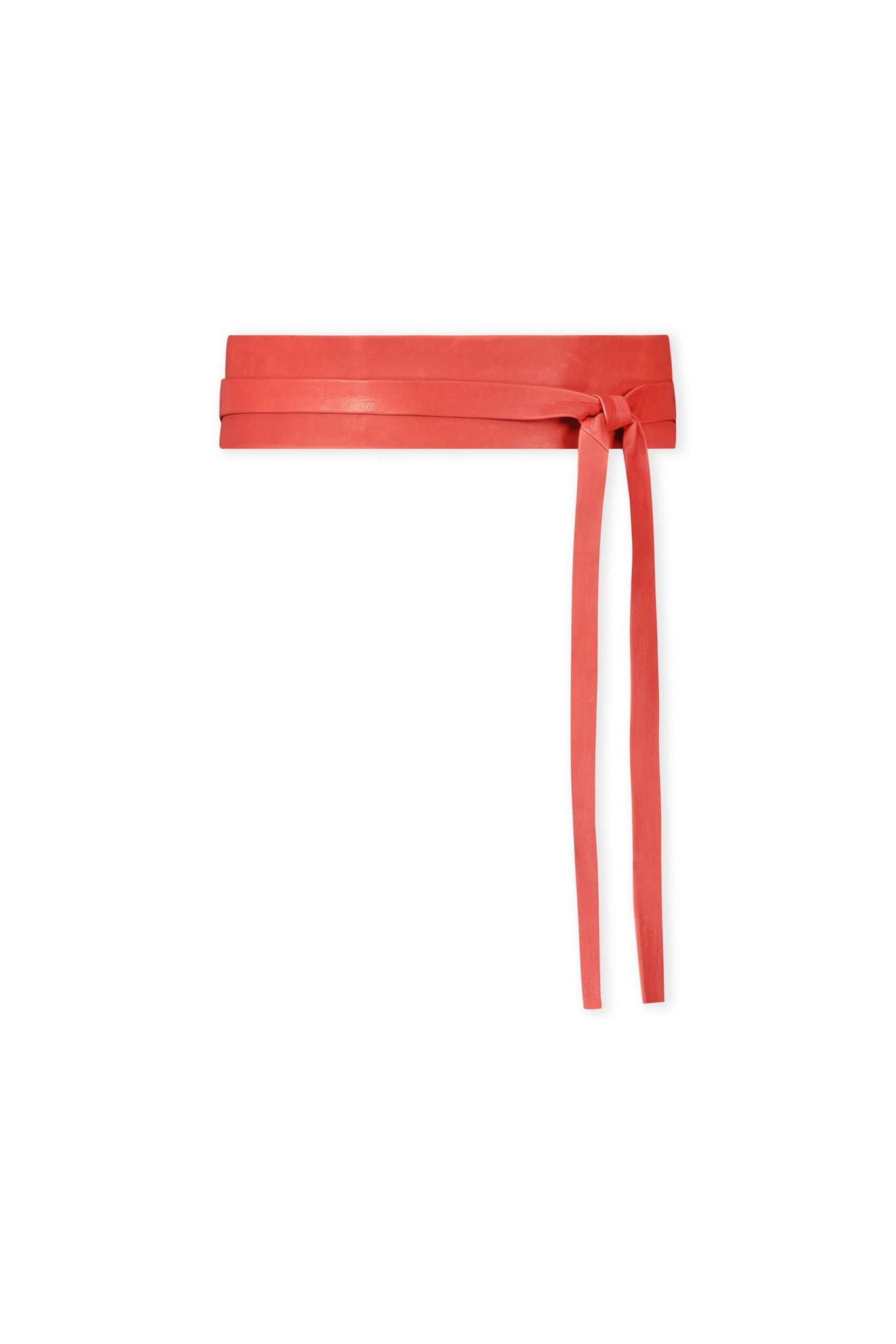 Kyra Lexi Leather Obi Belt, Red