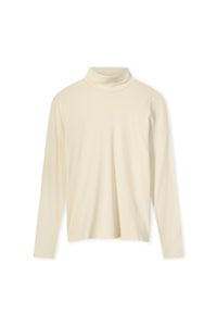 Kyra Mees Long Sleeve Turtle Neck Top, Almond