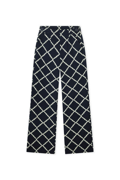 Kyra Scott Big Check Trouser, Navy