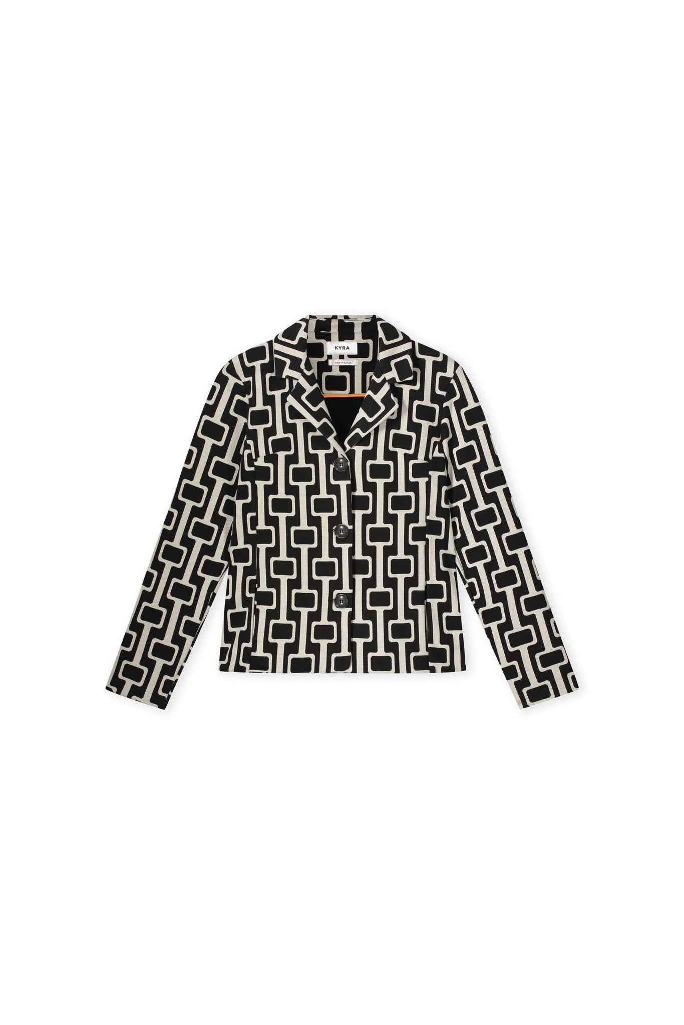 Kyra Amora Graphic Print Short Jacket, Black