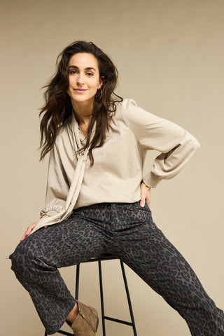 Red Button Kim Jeans, Leopard Print