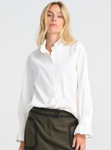 Costa Mani Liam Shirt, White Whisper With Blue