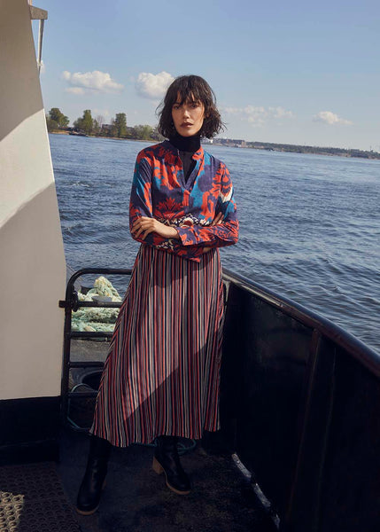 La Fee Maraboutee Rabana Skirt, Multicolour - Flax In Bloom