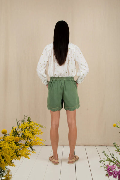 Bonte Mary Cotton Shorts, Fern