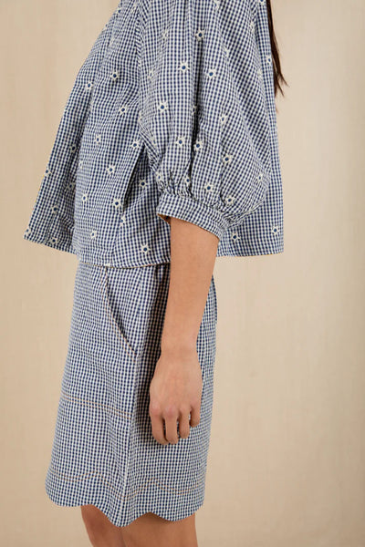 Bonte Mary Shorts, Navy Gingham