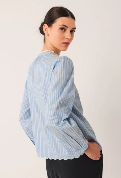 Indi and Cold Cotton Shirt, Blue Stripe