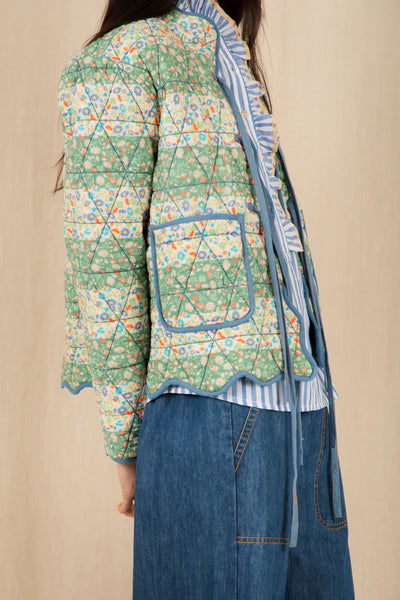 Bonte Mikka Reversible Jacket, Spring Green and Blue