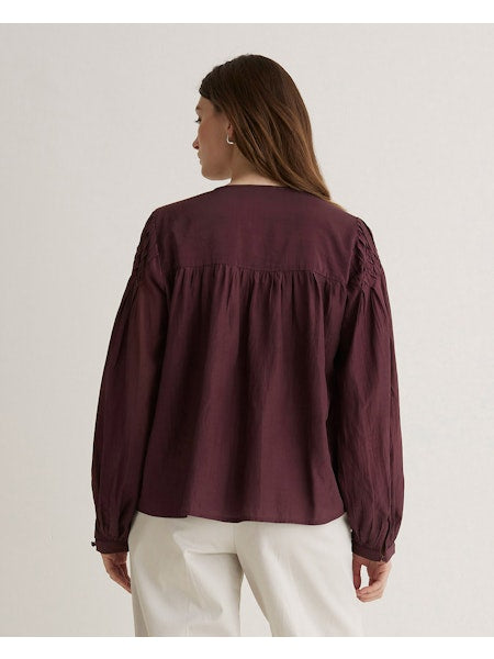 Yerse Fold Effect Aubergine Shirt