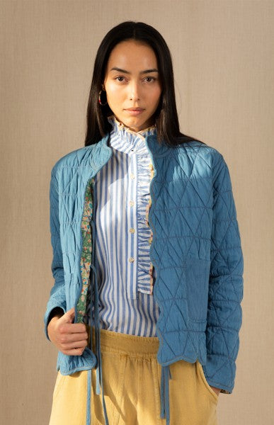 Bonte Mikka Reversible Jacket, Spring Green and Blue