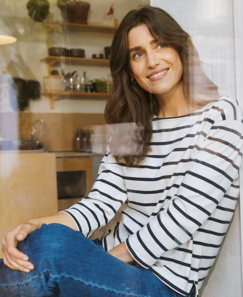 Part Two Nela Top, Dark Navy Stripe