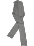 Fraas Sustainability Edition - Ribbed knitted hooded scarf in wool blend, Grey