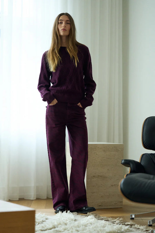 Pieszak Birkin Jeans, Zebra Plum/Black