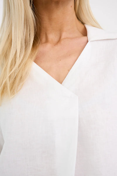 Pieszak Lina Linen Blouse, White
