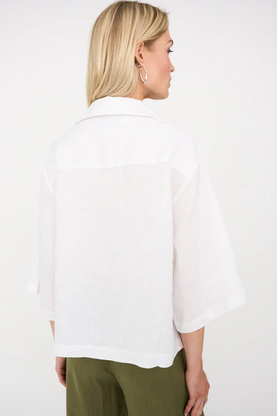 Pieszak Lina Linen Blouse, White