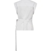 Pieszak Lina Linen Wrap Blouse, White