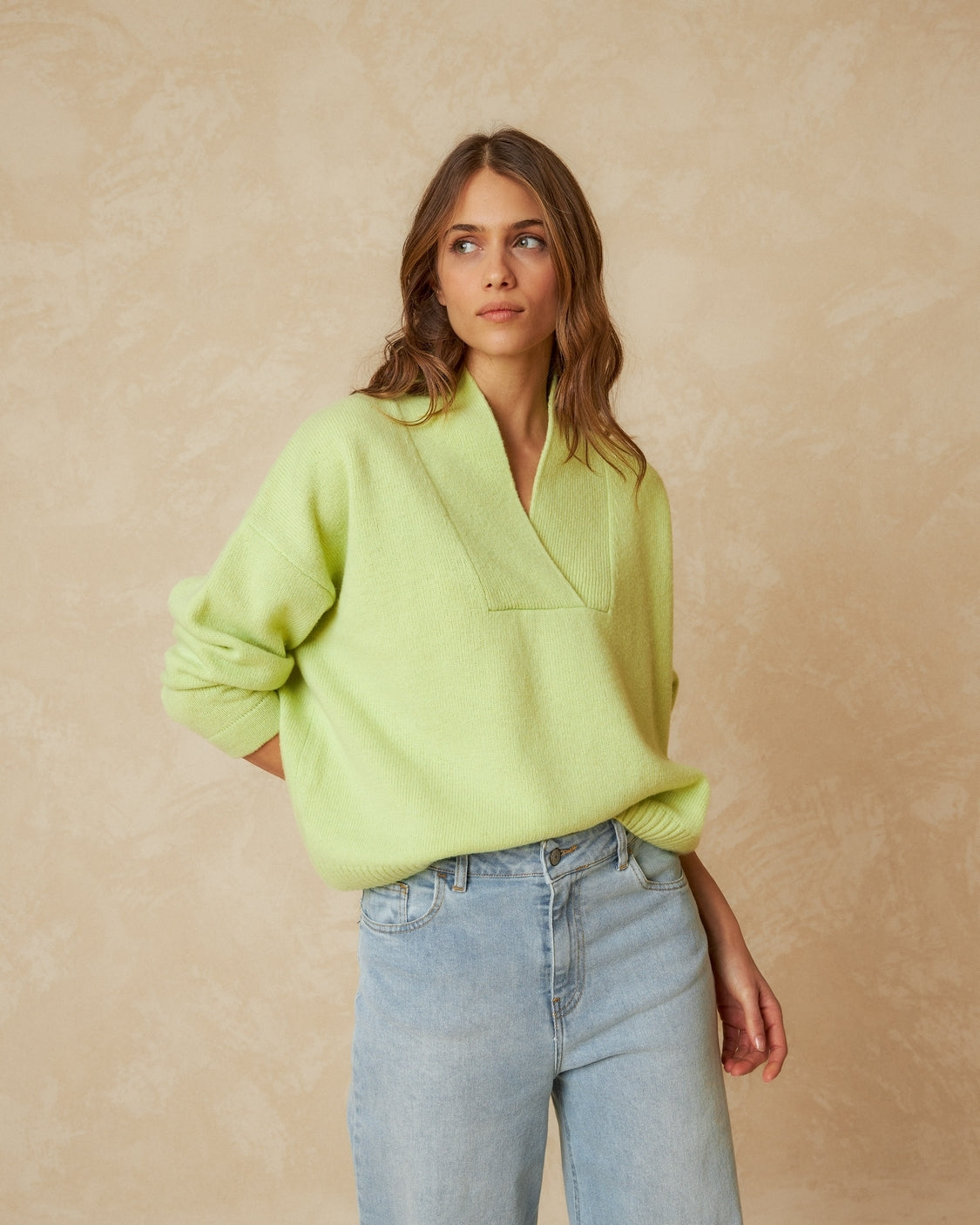 Indi And Cold V-neck Sweater, Sorbet