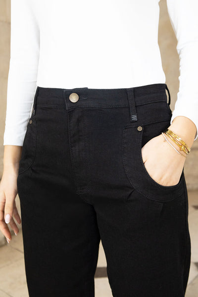 NO2MORO Rhea Subtle Barrel Jeans, Black
