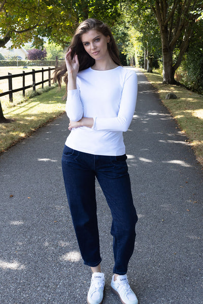 NO2MORO Rhea Subtle Barrel Jeans, Indigo Wash