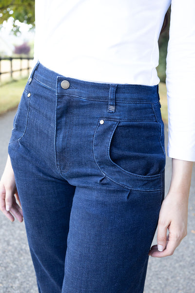NO2MORO Rhea Subtle Barrel Jeans, Indigo Wash