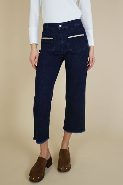 NO2MORO Roxy Jeans, Dark Denim - Flax In Bloom