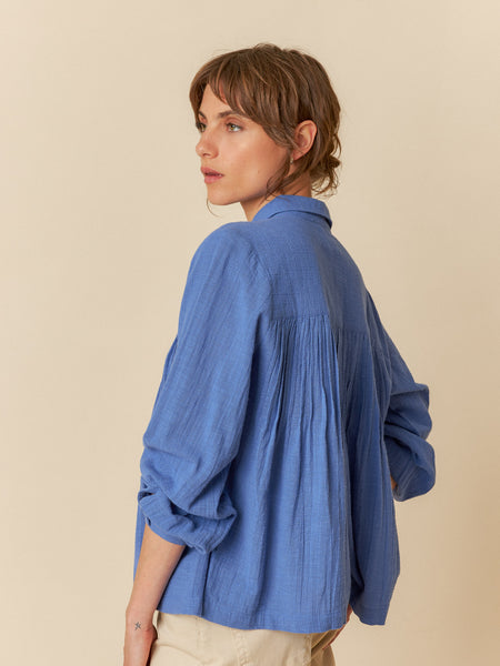 INDI AND COLD Leah Blouse, Cornflower Blue