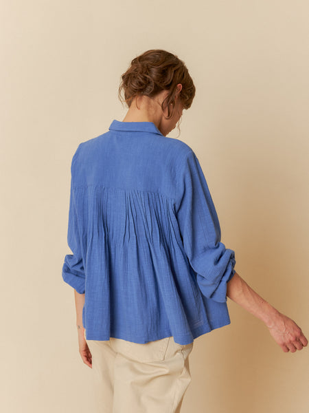 INDI AND COLD Leah Blouse, Cornflower Blue