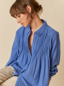 INDI AND COLD Leah Blouse, Cornflower Blue