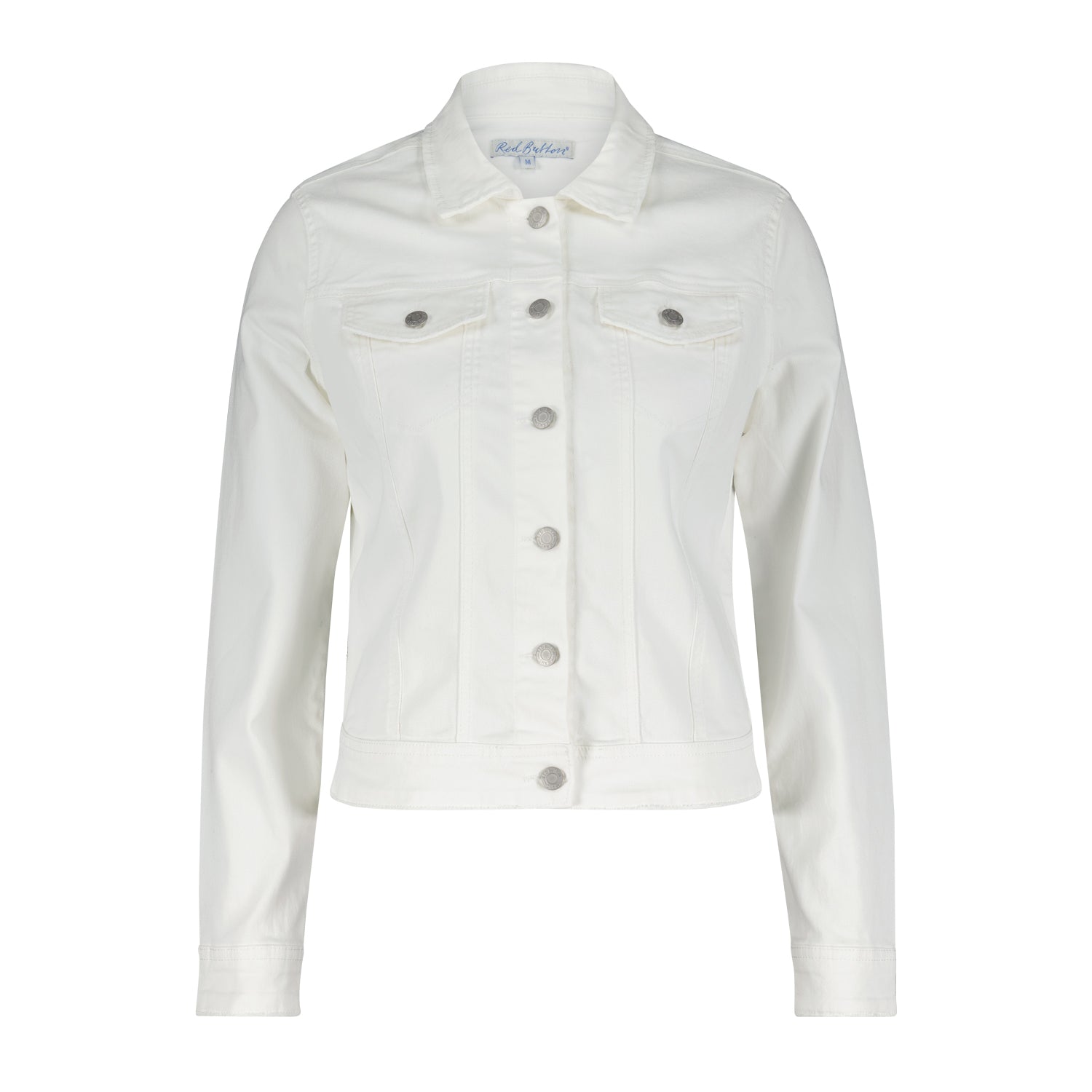 Red Button Jackie Denim Jacket, Off White